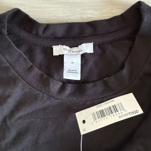 Daily Ritual Long-Sleeve Tunic Sweater with Side Slits Black M NWT - Picture 5 of 6